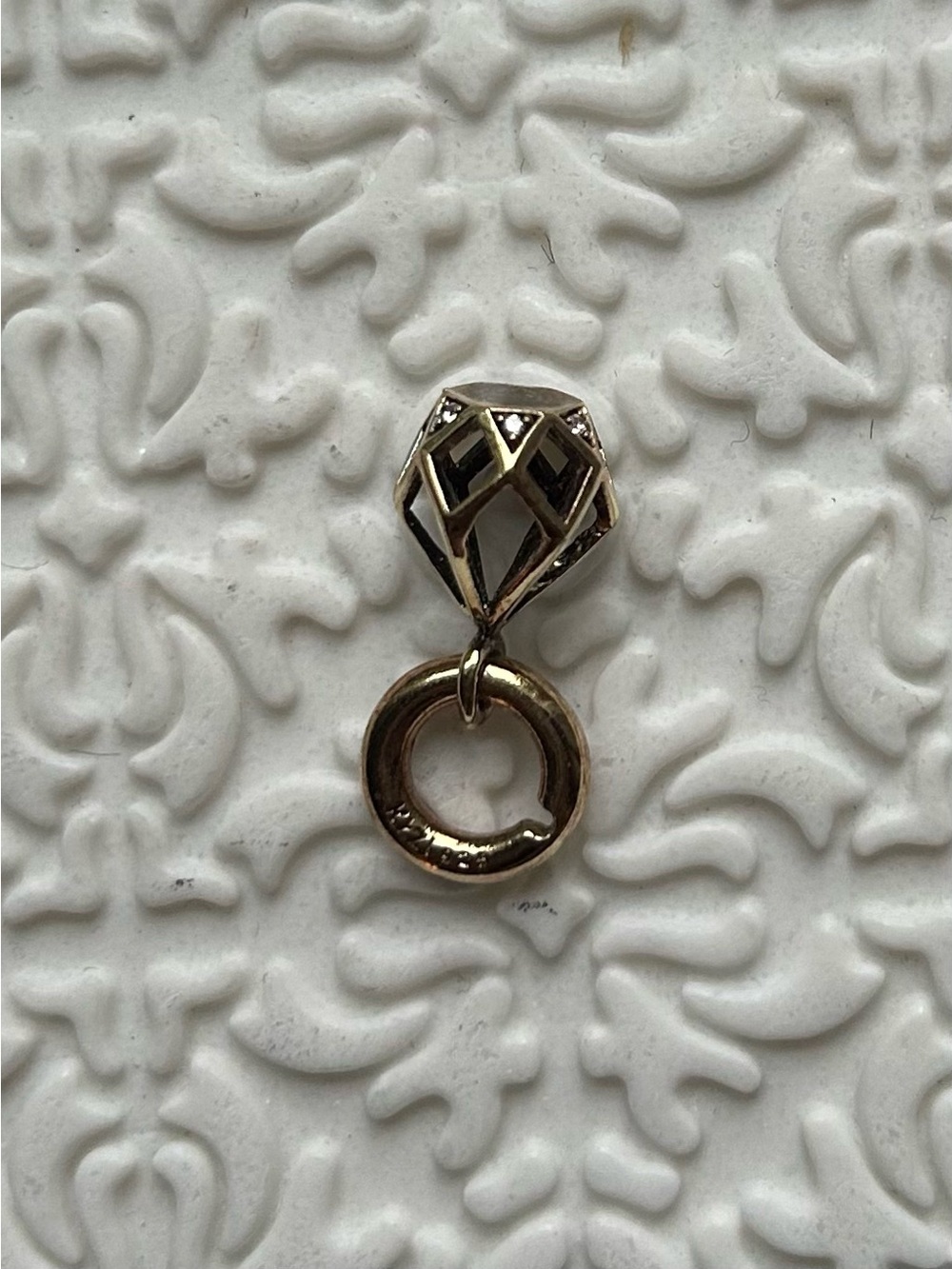 STORY Geometric Charm Pendant, Sterling Silver 925 Layered with Gold with DEFECT - Picture 3 of 5